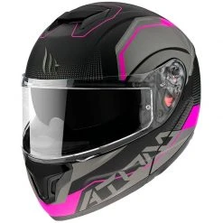 MT Helmets Casque De Moto Modulaire Approuvé P / J Mt Casque ATOM QUARK A8 Matt Black Pink -MT Helmets Sales 2024 casque de moto modulaire approuve p j mt casque atom quark a8 matt black pink 102716