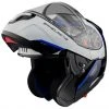 MT Helmets Casque De Moto Modulaire Approuvé P / J Mt Casque ATOM Sv OPENED B7 Blanc Noir Bleu Brillant
