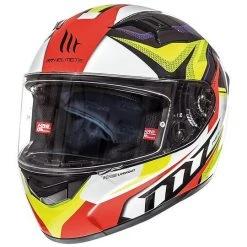 Casque Moto Intégral MT Helmets KRE En Fibre G4 LookOut Jaune Fluo