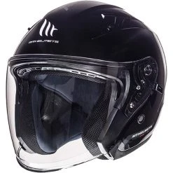 MT Helmets Casque Moto Jet MT Casques Avenue SV Solid Glossy Black