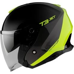 Casque Moto Jet MT Helmets Thunder3 SV Jet Xpert C3 Jaune Fluo Brillant