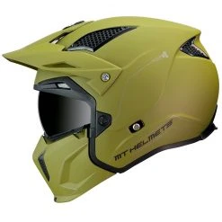 MT Helmets Casque Moto Trial Mt Helmet STREETFIGHTER Solid Exrta Sv Solid A6 Matt Green