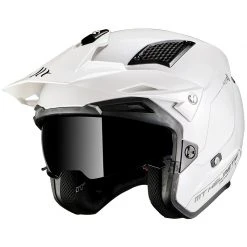 MT Helmets Casque MT Trial Trial Casques DISTRICT Solid A0 Glossy White